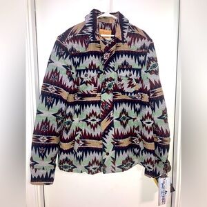 NWT Powder River Outfitters Southwestern Aztec Jacquard Pattern Wool Jacket